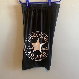 Converse Boys Athletic Shorts Size Large Black and White Logo